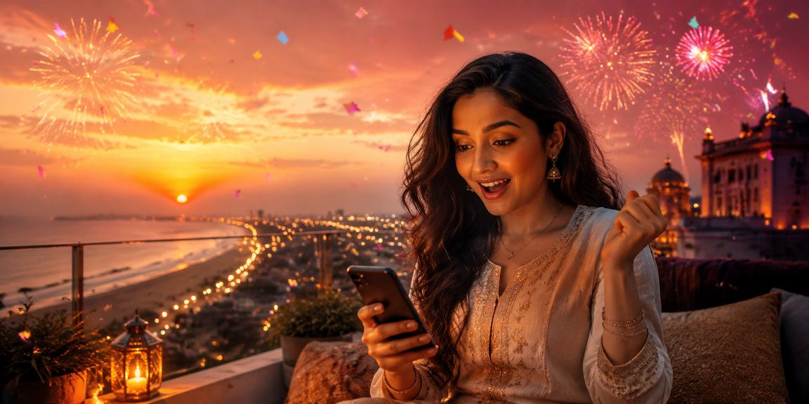 Person responsibly placing bets on mobile device